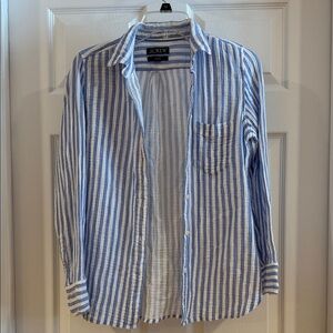 J. Crew Blue and White Striped ladies Shirt